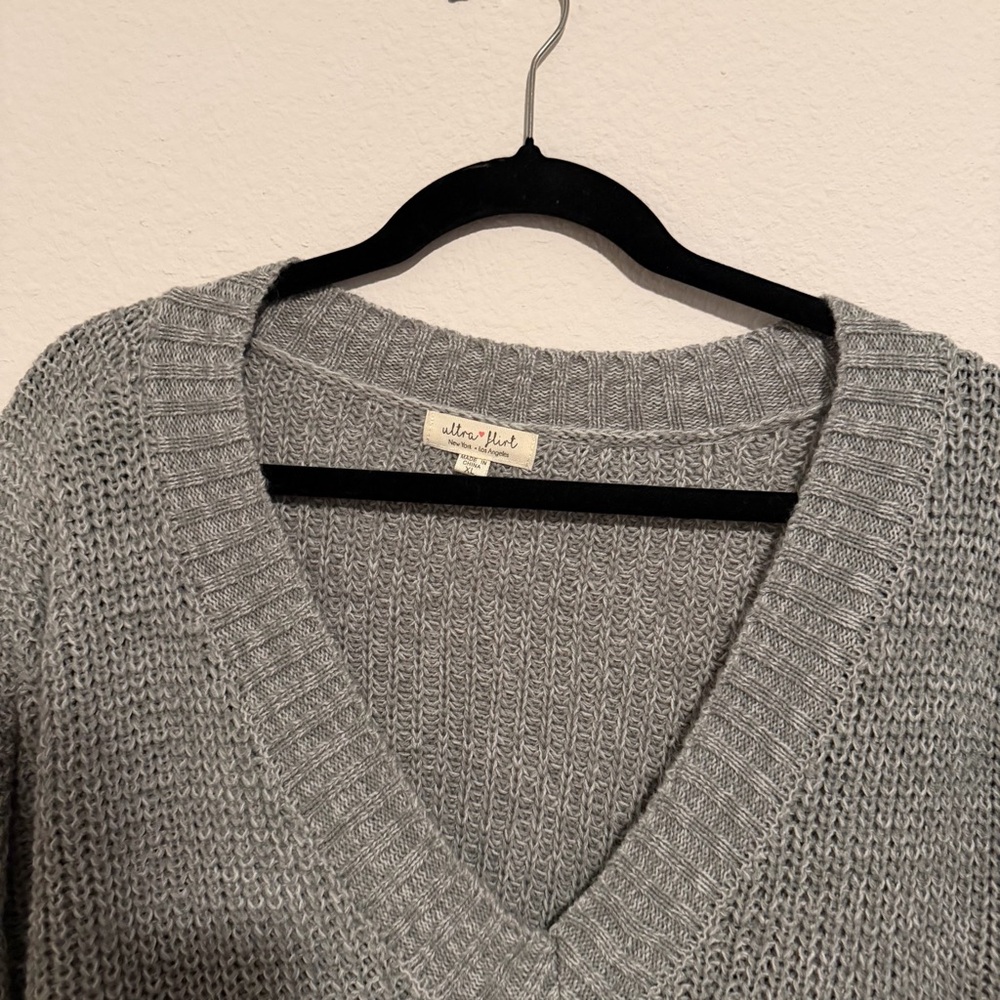 Ultra flirt Sweater gray with Red Accent xl - Picture 2 of 4